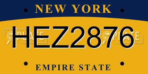 HEZ2876 New York License Plate