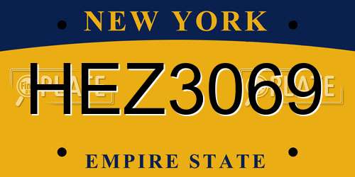 HEZ3069 New York License Plate