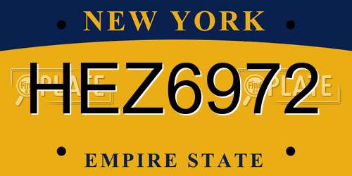HEZ6972 New York License Plate
