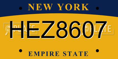 HEZ8607 New York License Plate