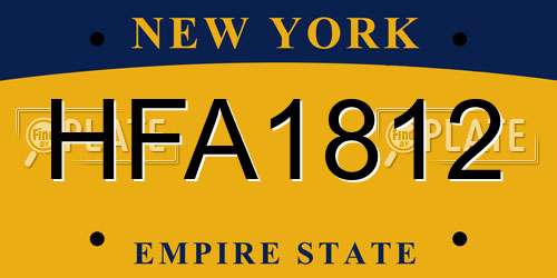 HFA1812 New York License Plate