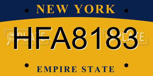 HFA8183 New York License Plate