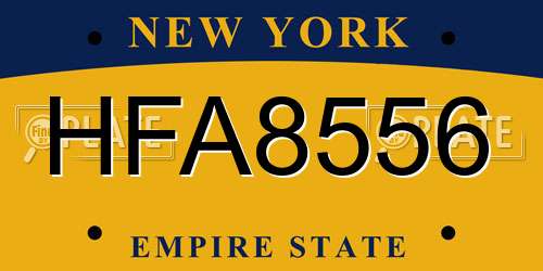 HFA8556 New York License Plate