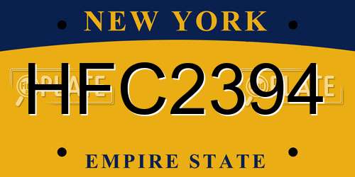 HFC2394 New York License Plate