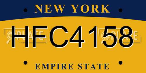 HFC4158 New York License Plate