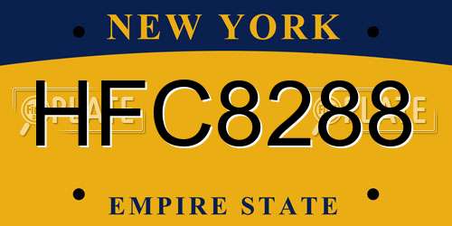 HFC8288 New York License Plate