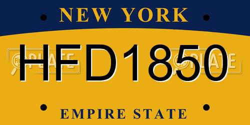 HFD1850 New York License Plate