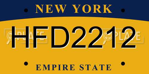 HFD2212 New York License Plate