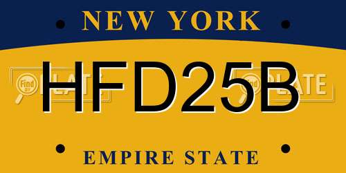 HFD25B New York License Plate