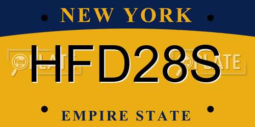 HFD28S New York License Plate