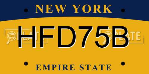 HFD75B New York License Plate