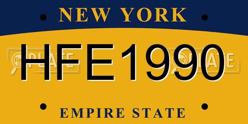 HFE1990 New York License Plate