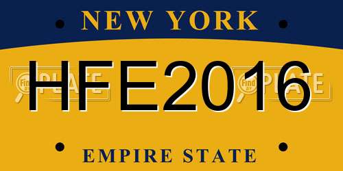 HFE2016 New York License Plate