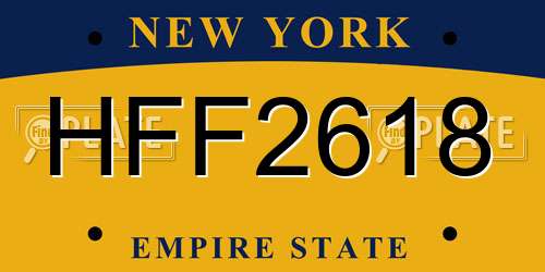HFF2618 New York License Plate