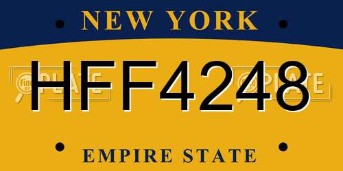 HFF4248 New York License Plate