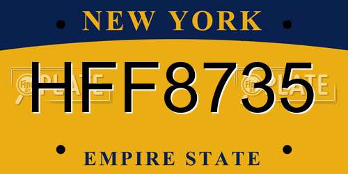 HFF8735 New York License Plate
