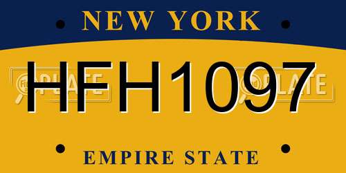 HFH1097 New York License Plate