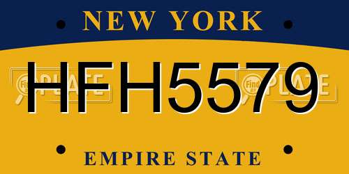 HFH5579 New York License Plate