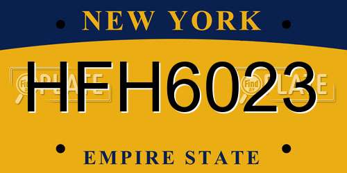 HFH6023 New York License Plate