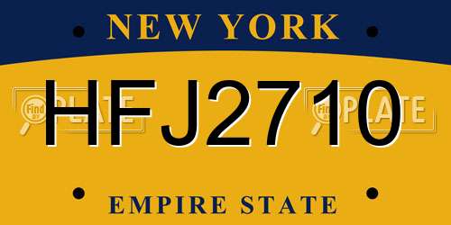 HFJ2710 New York License Plate