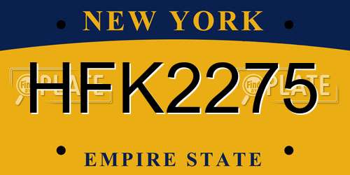 HFK2275 New York License Plate