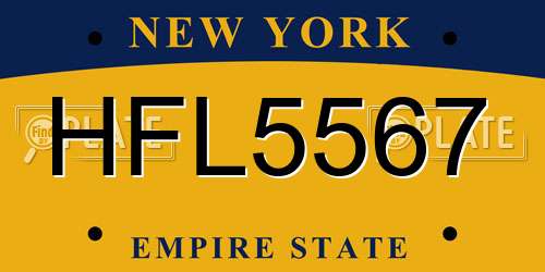 HFL5567 New York License Plate