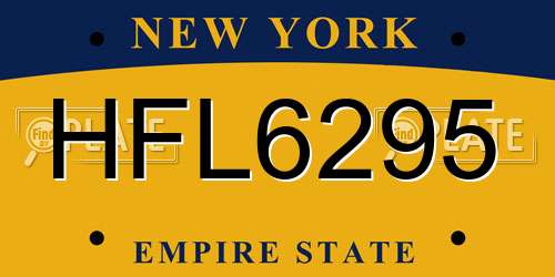 HFL6295 New York License Plate