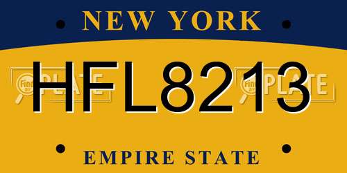 HFL8213 New York License Plate