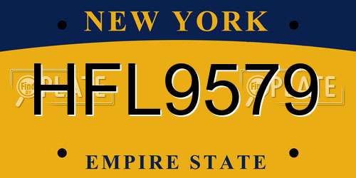 HFL9579 New York License Plate