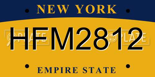 HFM2812 New York License Plate