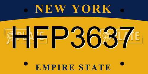 HFP3637 New York License Plate