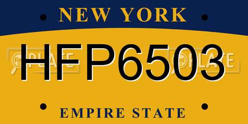 HFP6503 New York License Plate