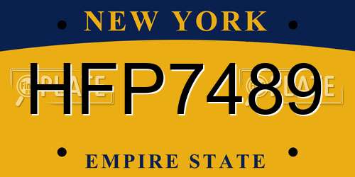 HFP7489 New York License Plate