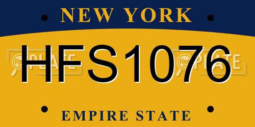 HFS1076 New York License Plate