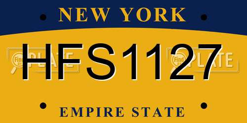 HFS1127 New York License Plate