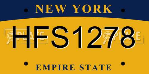 HFS1278 New York License Plate