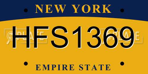 HFS1369 New York License Plate