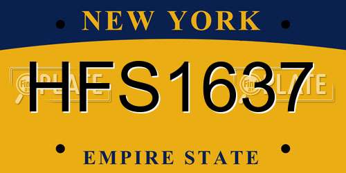 HFS1637 New York License Plate