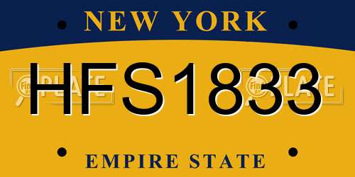 HFS1833 New York License Plate