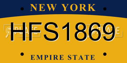 HFS1869 New York License Plate