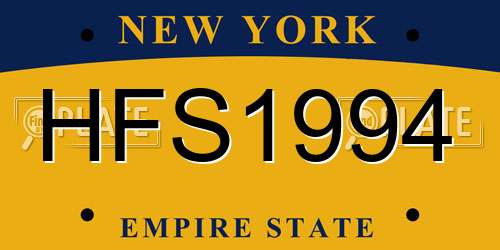 HFS1994 New York License Plate