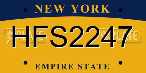 HFS2247 New York License Plate