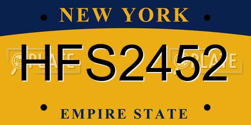 HFS2452 New York License Plate