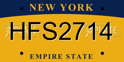 HFS2714 New York License Plate