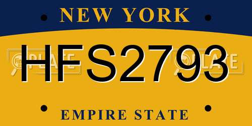 HFS2793 New York License Plate