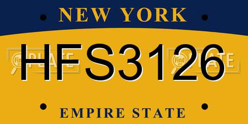 HFS3126 New York License Plate