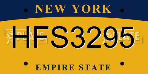 HFS3295 New York License Plate