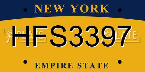 HFS3397 New York License Plate