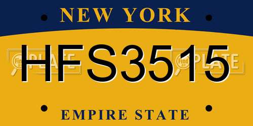 HFS3515 New York License Plate