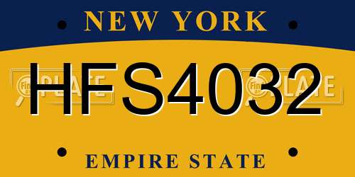 HFS4032 New York License Plate